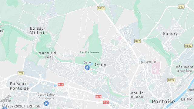Carte de la zone d'intervention à Osny