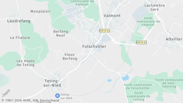 Carte de la zone d'intervention à Folschviller