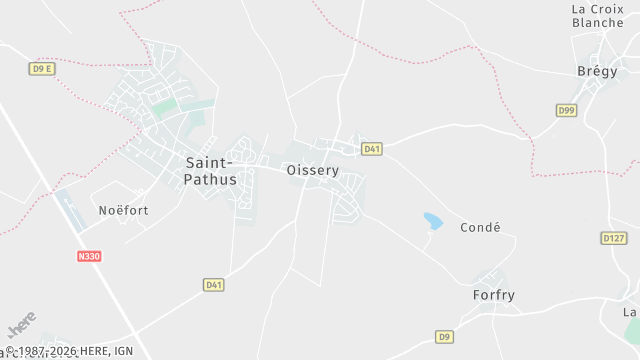 Carte de la zone d'intervention à Oissery