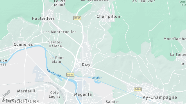 Carte de la zone d'intervention à Dizy
