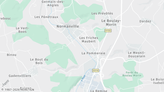 Carte de la zone d'intervention à Normanville