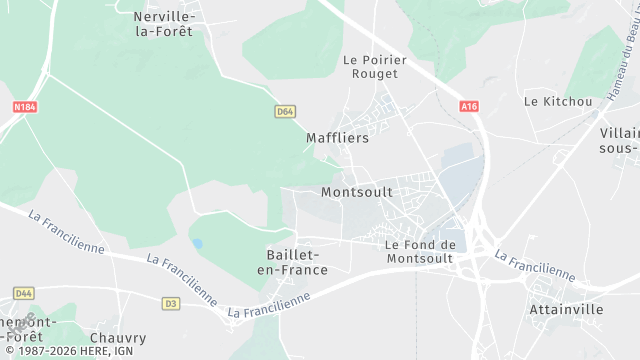 Carte de la zone d'intervention à Montsoult