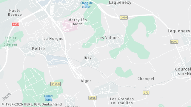 Carte de la zone d'intervention à Jury