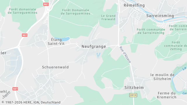 Carte de la zone d'intervention à Neufgrange