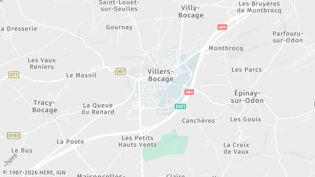 Carte de la zone d'intervention à Villers-Bocage