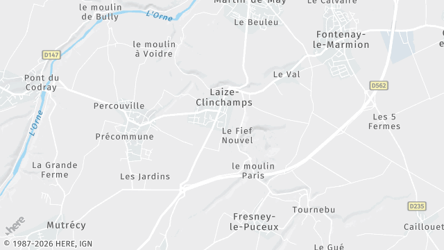 Carte de la zone d'intervention à Laize-Clinchamps