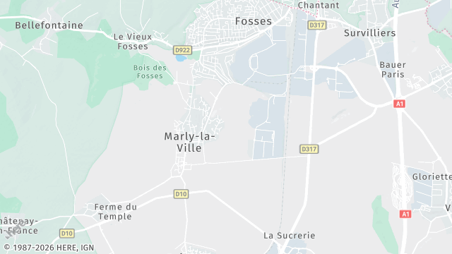 Carte de la zone d'intervention à Marly-la-Ville