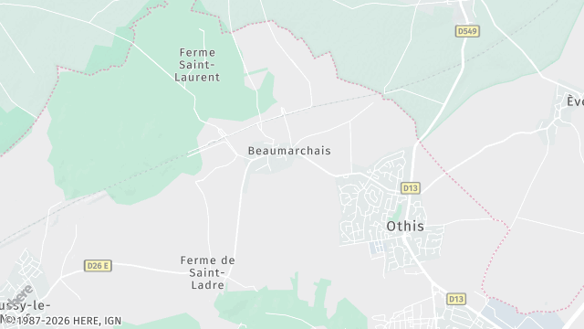 Carte de la zone d'intervention à Othis