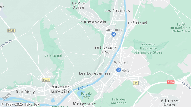 Carte de la zone d'intervention à Butry-sur-Oise