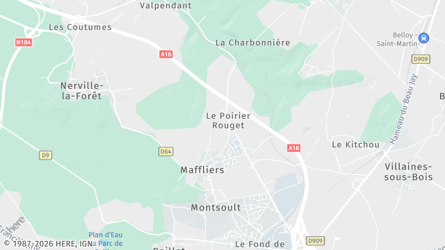 Carte de la zone d'intervention à Maffliers