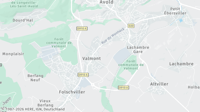 Carte de la zone d'intervention à Valmont