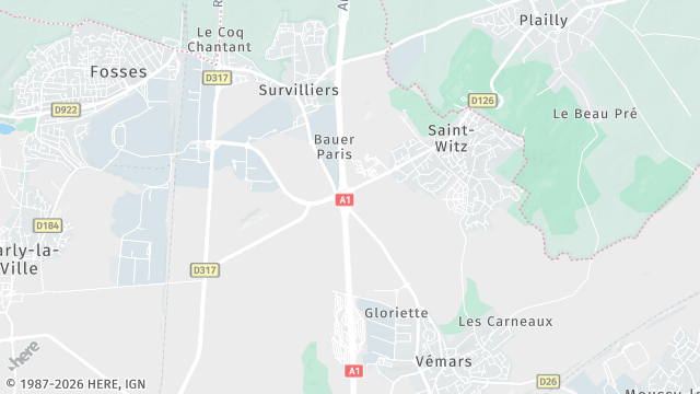 Carte de la zone d'intervention à Saint-Witz