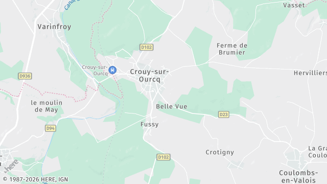 Carte de la zone d'intervention à Crouy-sur-Ourcq