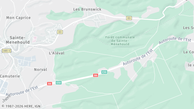 Carte de la zone d'intervention à Sainte-Menehould