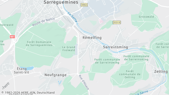 Carte de la zone d'intervention à Rémelfing