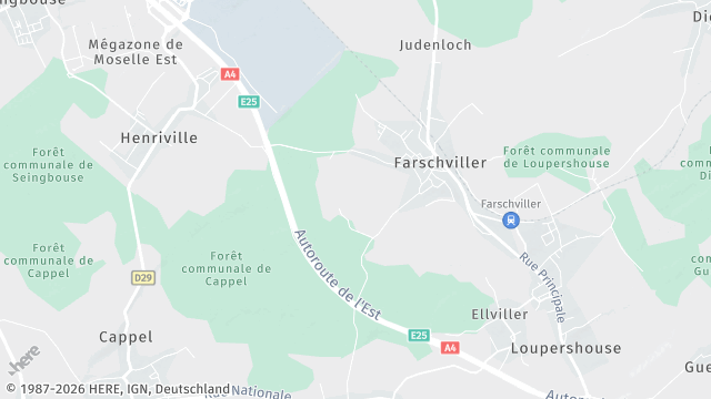 Carte de la zone d'intervention à Farschviller