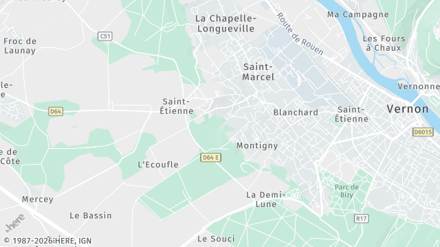 Carte de la zone d'intervention à Saint-Marcel