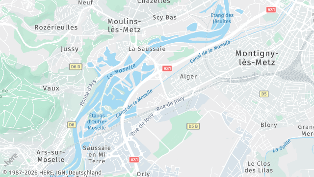 Carte de la zone d'intervention à Moulins-lès-Metz