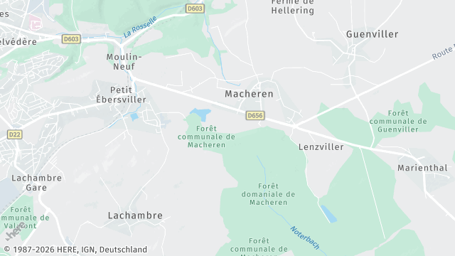 Carte de la zone d'intervention à Macheren