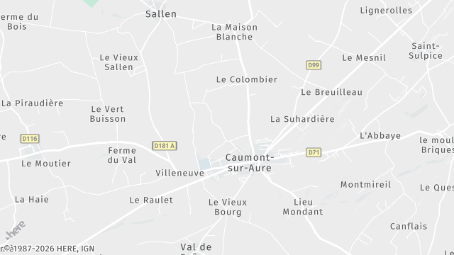 Carte de la zone d'intervention à Caumont-sur-Aure