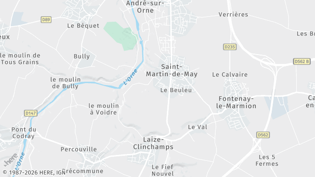 Carte de la zone d'intervention à May-sur-Orne