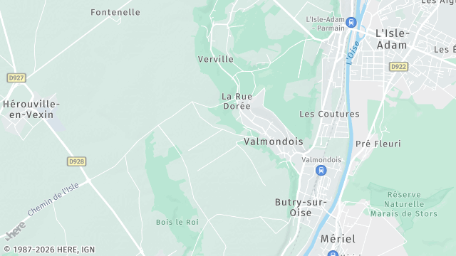 Carte de la zone d'intervention à Valmondois