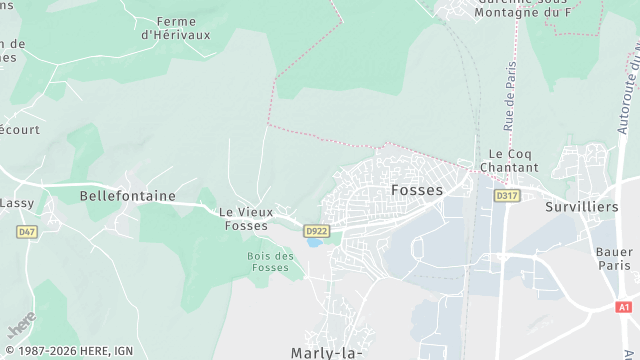 Carte de la zone d'intervention à Fosses