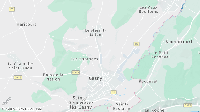 Carte de la zone d'intervention à Gasny