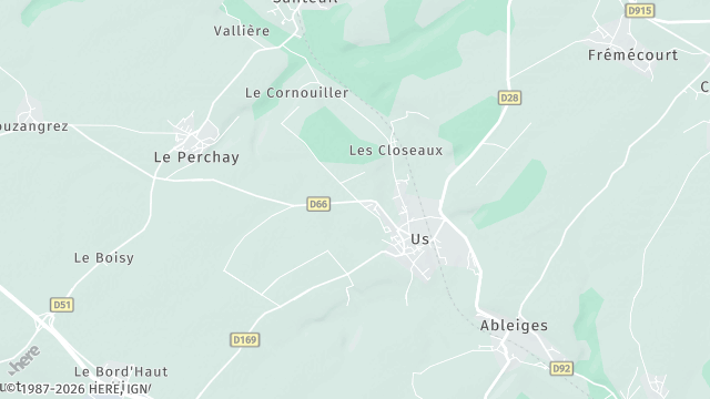 Carte de la zone d'intervention à Us