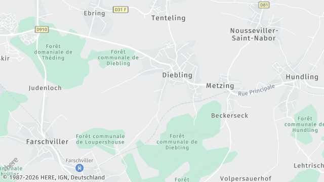 Carte de la zone d'intervention à Diebling