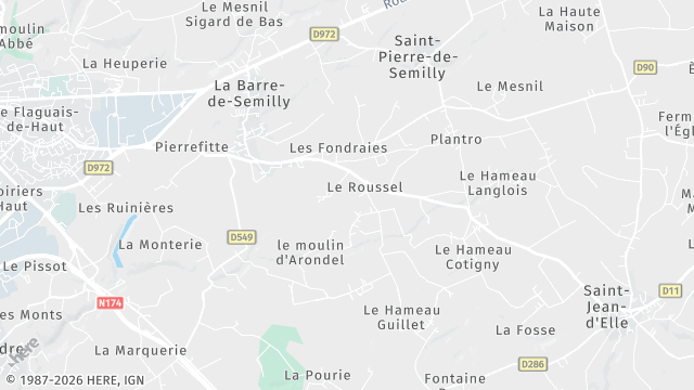 Carte de la zone d'intervention à La Barre-de-Semilly