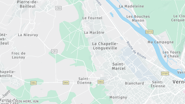 Carte de la zone d'intervention à La Chapelle-Longueville