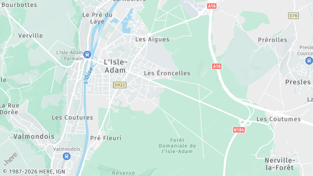 Carte de la zone d'intervention à L'Isle-Adam