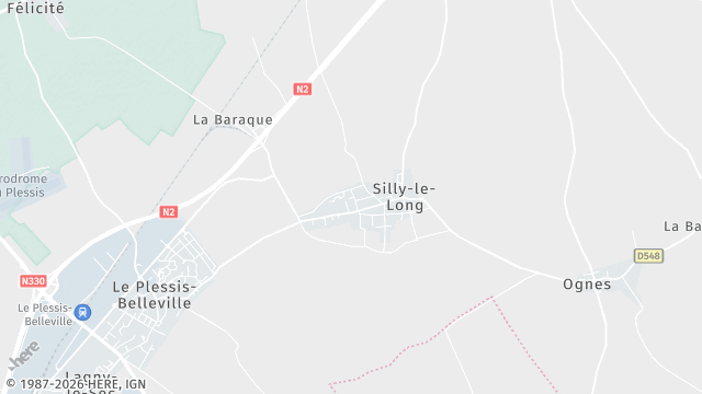 Carte de la zone d'intervention à Silly-le-Long