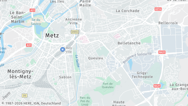 Carte de la zone d'intervention à Metz