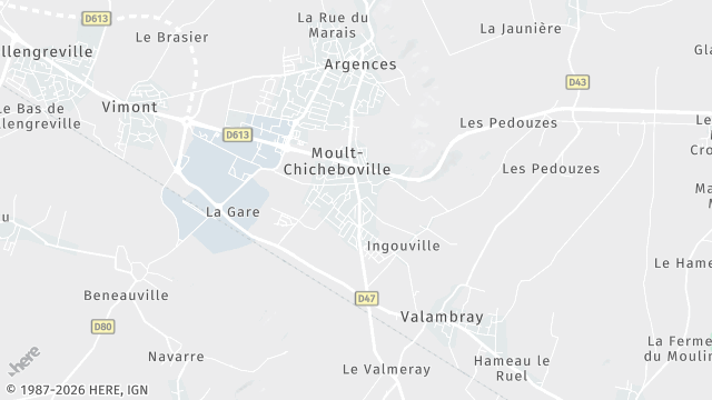 Carte de la zone d'intervention à Moult-Chicheboville