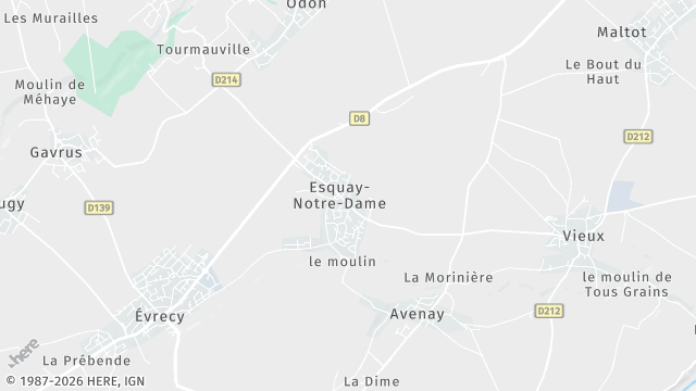 Carte de la zone d'intervention à Esquay-Notre-Dame