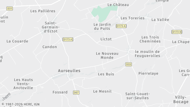 Carte de la zone d'intervention à Aurseulles