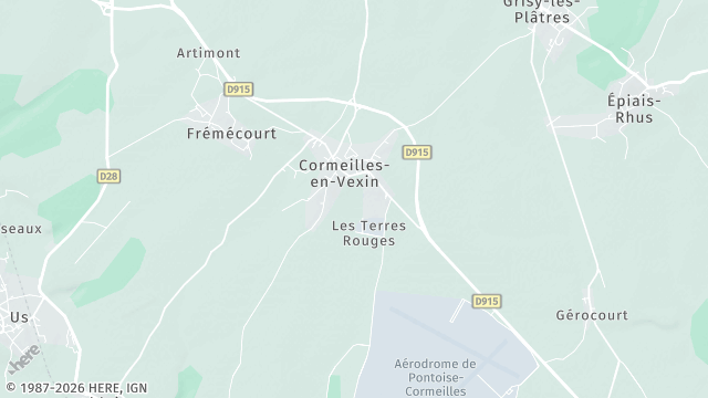 Carte de la zone d'intervention à Cormeilles-en-Vexin