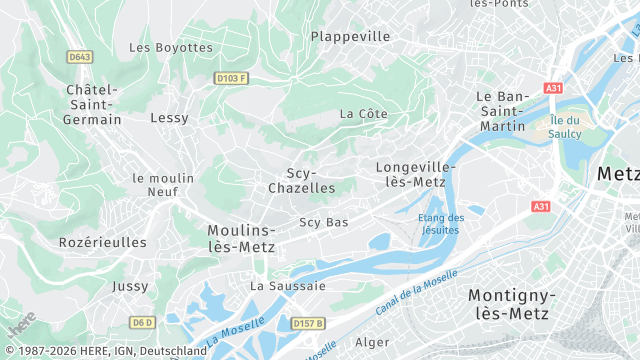 Carte de la zone d'intervention à Scy-Chazelles