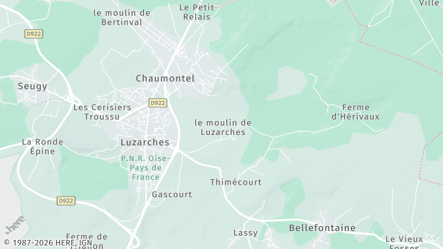 Carte de la zone d'intervention à Luzarches