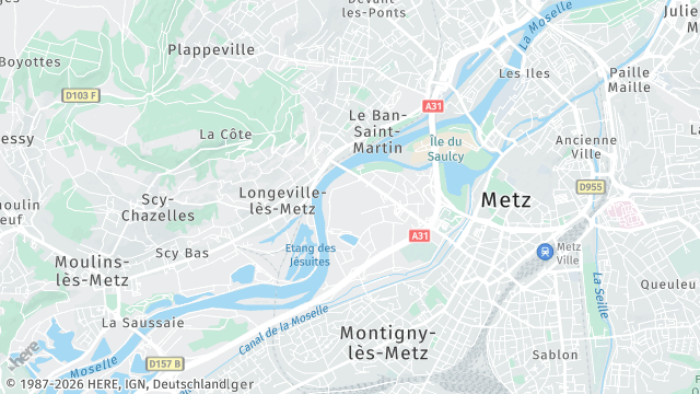 Carte de la zone d'intervention à Longeville-lès-Metz