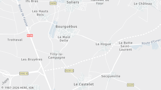 Carte de la zone d'intervention à Bourguébus