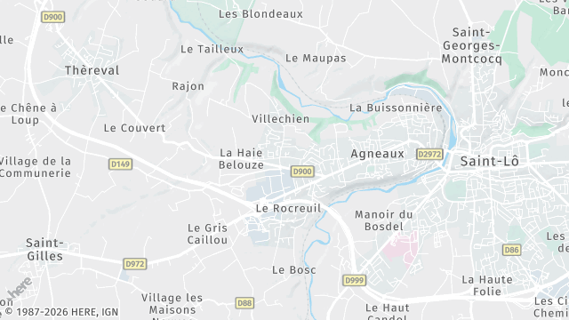 Carte de la zone d'intervention à Agneaux