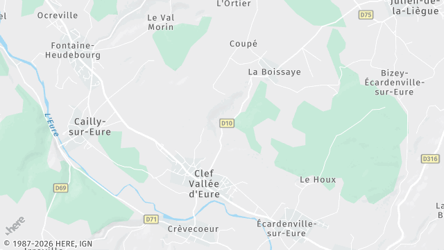 Carte de la zone d'intervention à Clef Vallée d'Eure