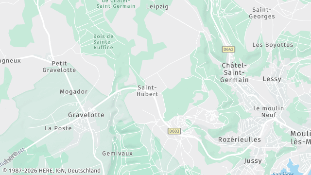 Carte de la zone d'intervention à Rozérieulles