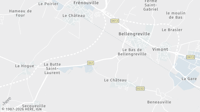 Carte de la zone d'intervention à Bellengreville