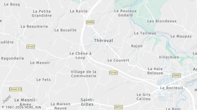 Carte de la zone d'intervention à Thèreval