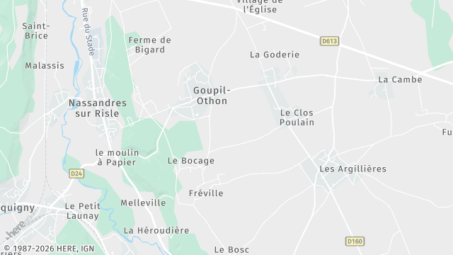 Carte de la zone d'intervention à Goupil-Othon