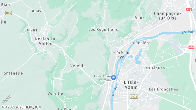 Carte de la zone d'intervention à Parmain